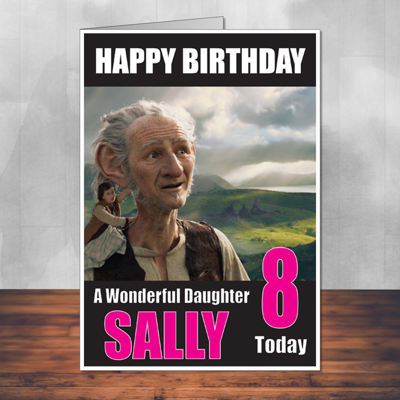 BFG Daughter THEME INSPIRED Style PERSONALISED Kids Adult FUNNY Birthday Card