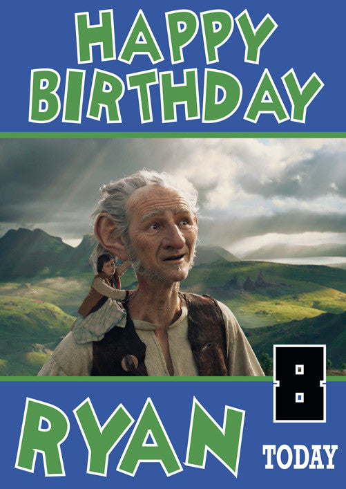 BFG NEW Design 1 THEME INSPIRED Kids Adult Personalised Birthday Card