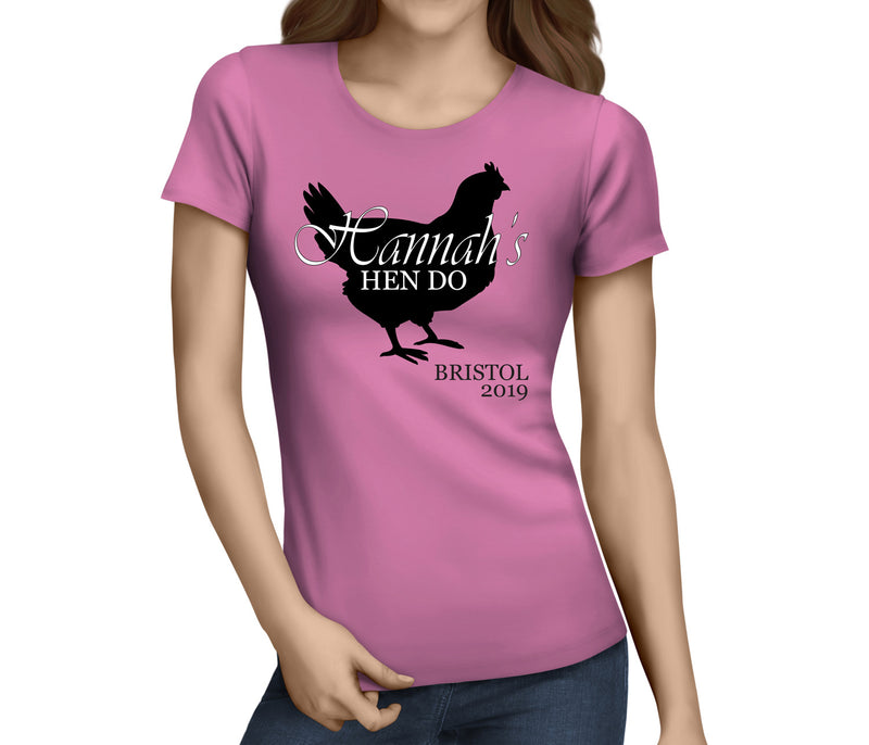 Big Hen Black Custom Hen T-Shirt - Any Name - Party Tee