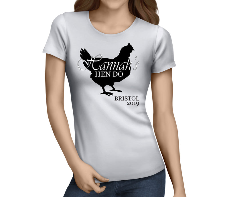 Big Hen Black Custom Hen T-Shirt - Any Name - Party Tee