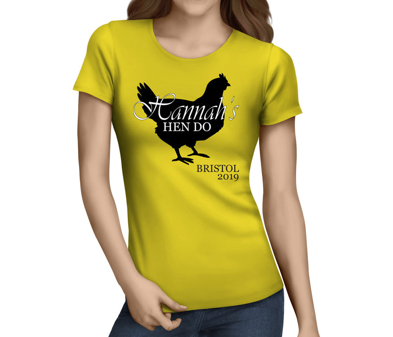 Big Hen Black Custom Hen T-Shirt - Any Name - Party Tee