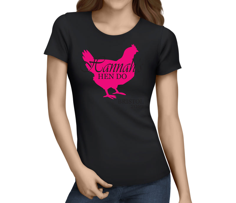 Big Hen Colour Custom Hen T-Shirt - Any Name - Party Tee