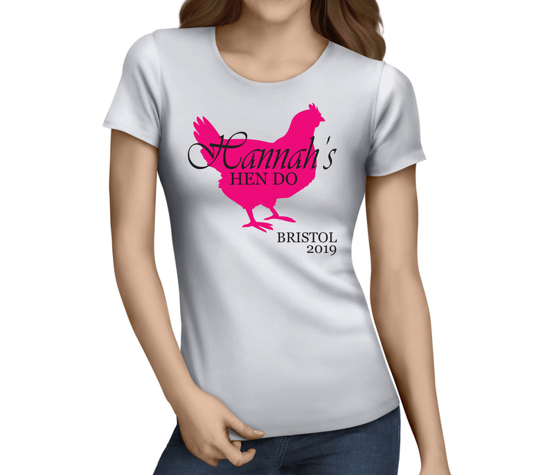 Big Hen Colour Custom Hen T-Shirt - Any Name - Party Tee