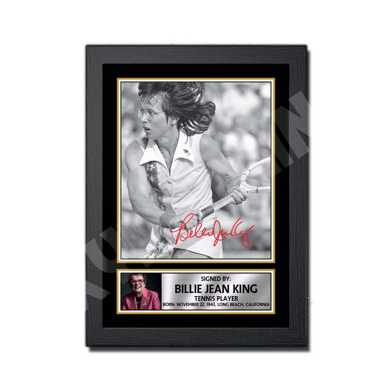 BILLE JEAN KING Limited Edition Tennis Player Signed Print - Tennis