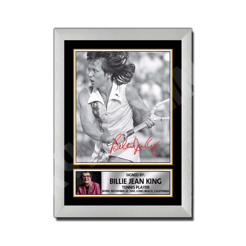 BILLE JEAN KING Limited Edition Tennis Player Signed Print - Tennis
