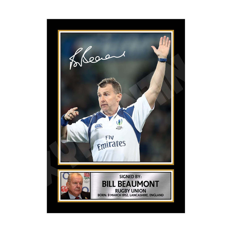 BILL BEAUMONT 1 Limited Edition Rugby Player Signed Print - Rugby
