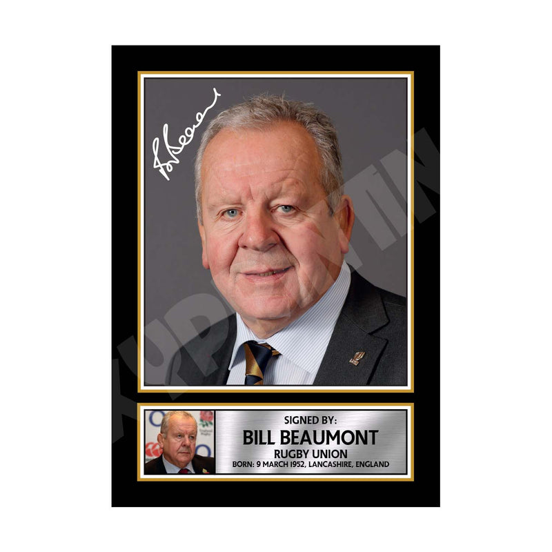 BILL BEAUMONT 2 Limited Edition Rugby Player Signed Print - Rugby