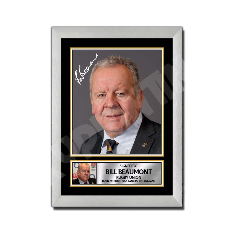 BILL BEAUMONT 2 Limited Edition Rugby Player Signed Print - Rugby