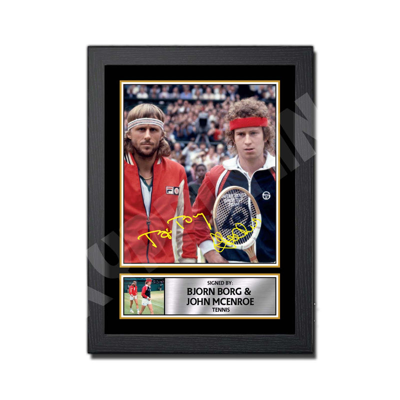 BJORN BORG AND JOHN MCENROE (1) Limited Edition Rugby Player Signed Print - Rugby