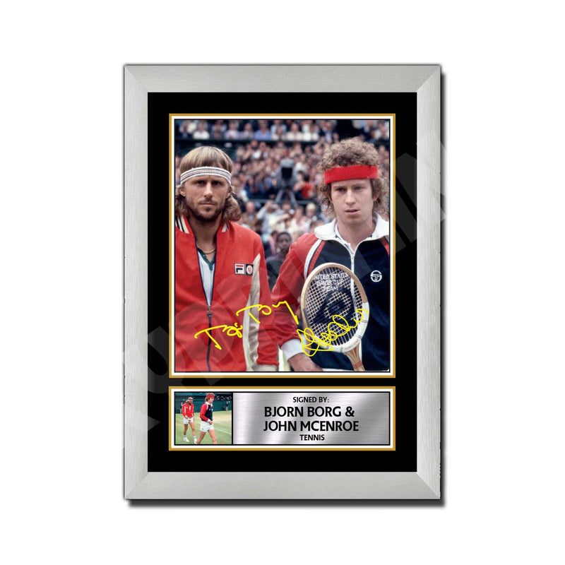 BJORN BORG AND JOHN MCENROE (1) Limited Edition Rugby Player Signed Print - Rugby