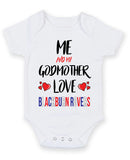 Me and My Godmother Love BLACKBURN ROVERS Personalised FOOTBALL TEAM Baby Grow