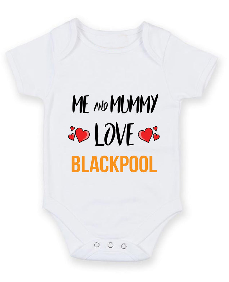 Me and Mummy love BLACKPOOL Personalised FOOTBALL TEAM Baby Grow