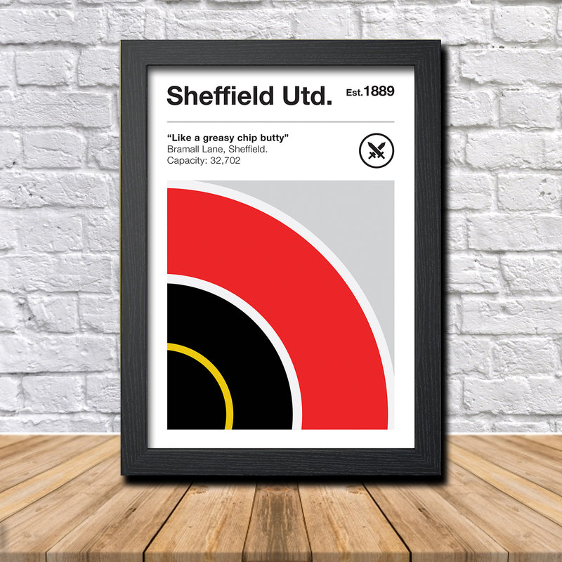 Retro Sheffield United Club Colours - Sheffield United Fan Football Poster