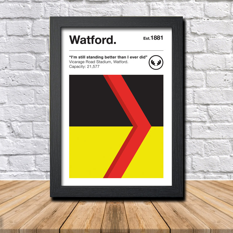 Retro Watford Club Colours - Watford Fan Football Poster