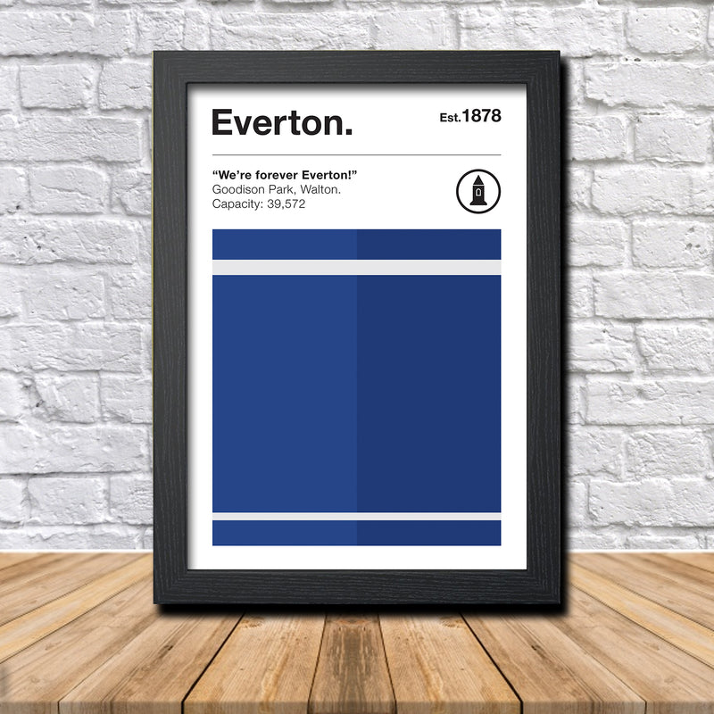 Retro Everton Club Colours - Everton Fan Football Poster