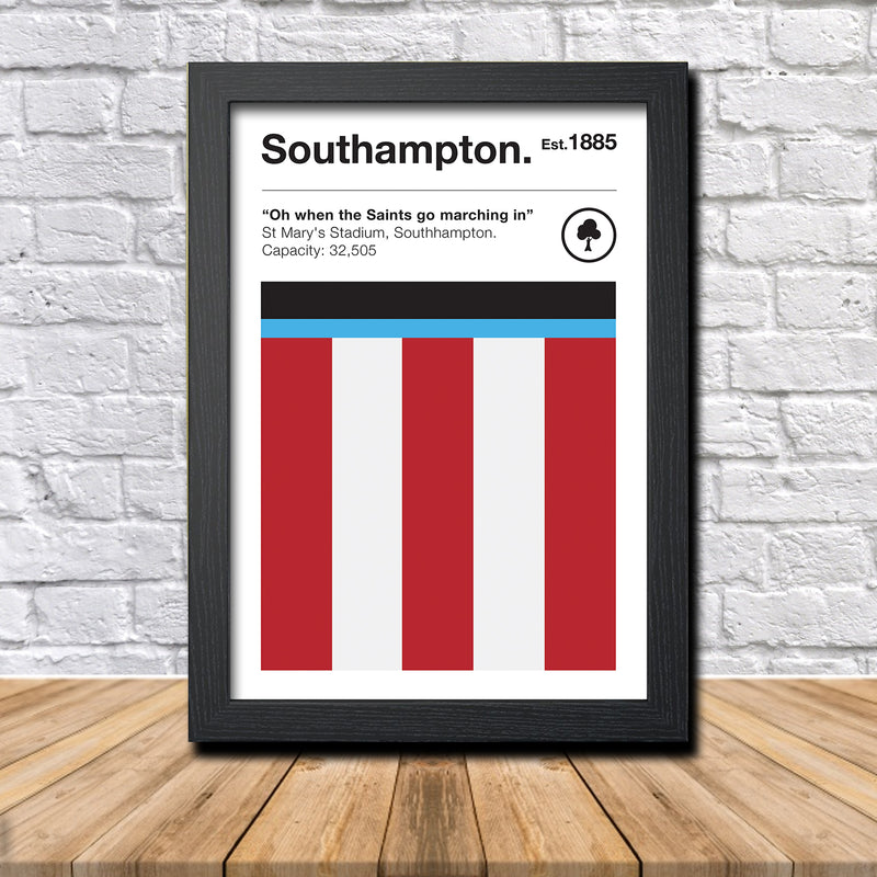 Retro Southampton Club Colours - Southampton Fan Football Poster