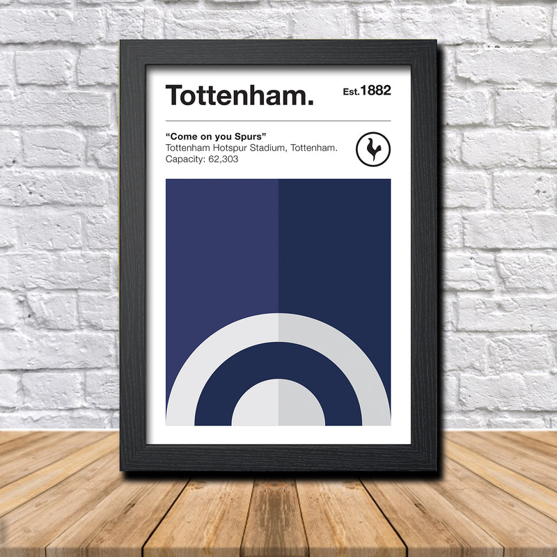 Retro Tottenham Club Colours - Tottenham Fan Football Poster
