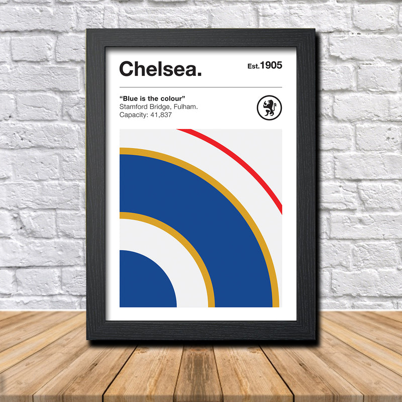 Retro Chelsea Club Colours - Cheslea Fan Football Poster
