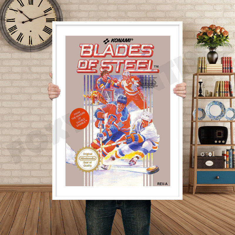 BLADES OF STEEL Retro GAME INSPIRED THEME Nintendo NES Gaming A4 A3 A2 Or A1 Poster Art 71