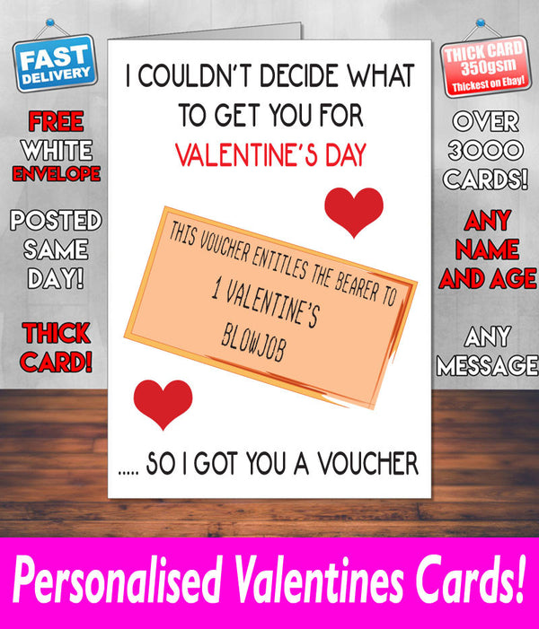 Blow JOB Voucher Valentines Day Card