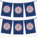 King Charles Coronation Bunting - Blue Official Logo Design Pennants - 3 Metres - 6 Metres