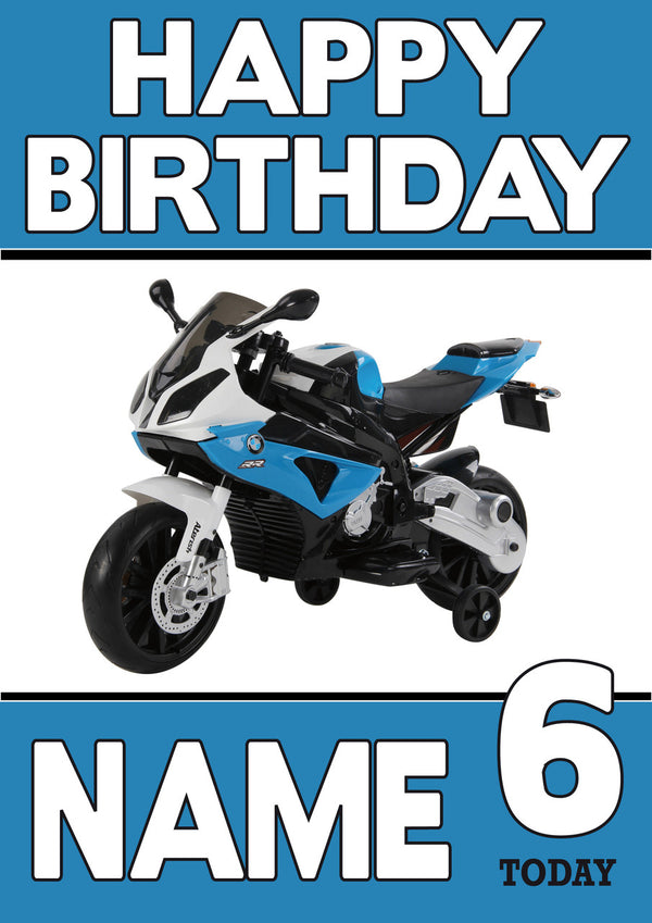 Personalised BMW Bike Birthday Card
