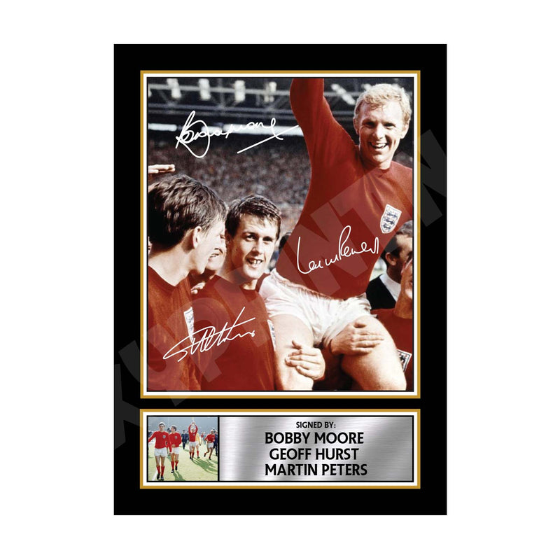 BOBBY MOORE GEOFF HURST MARTIN PETERS (1) Limited Edition Football Player Signed Print - Football