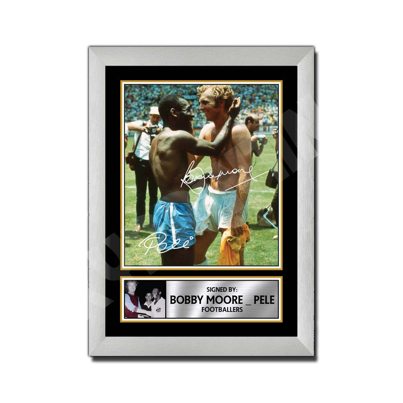 BOBBY MOORE _ PELE Limited Edition Football Player Signed Print - Football