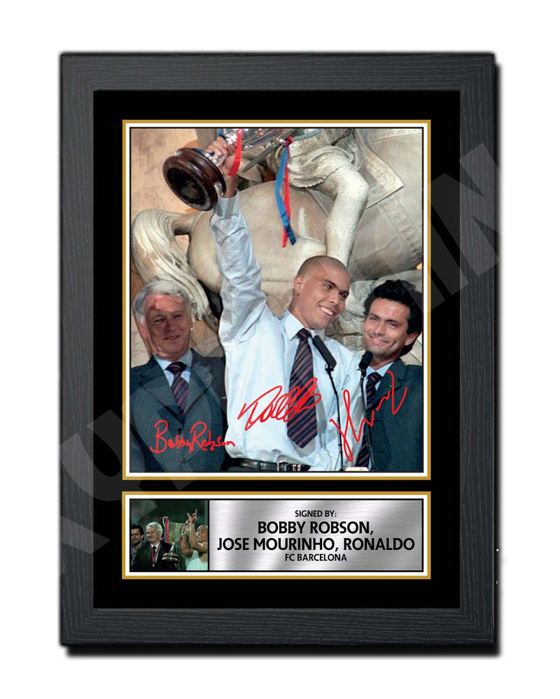 BOBBY ROBSON JOSE MOURINHO _ RONALDO Limited Edition Football Player Signed Print - Football