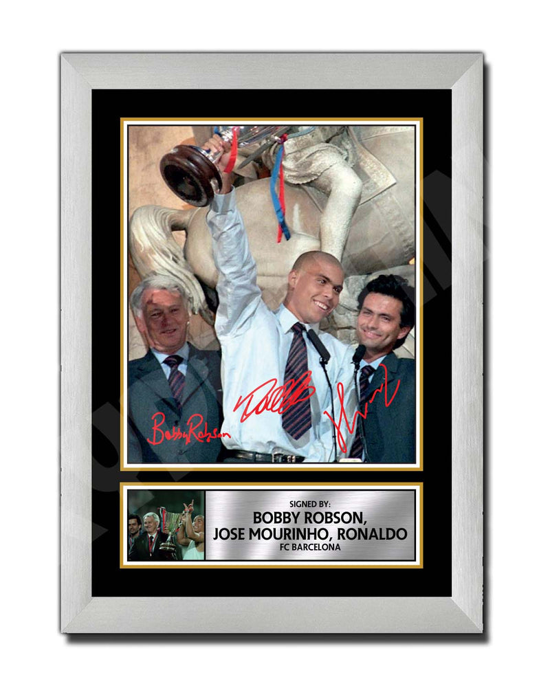 BOBBY ROBSON JOSE MOURINHO _ RONALDO Limited Edition Football Player Signed Print - Football