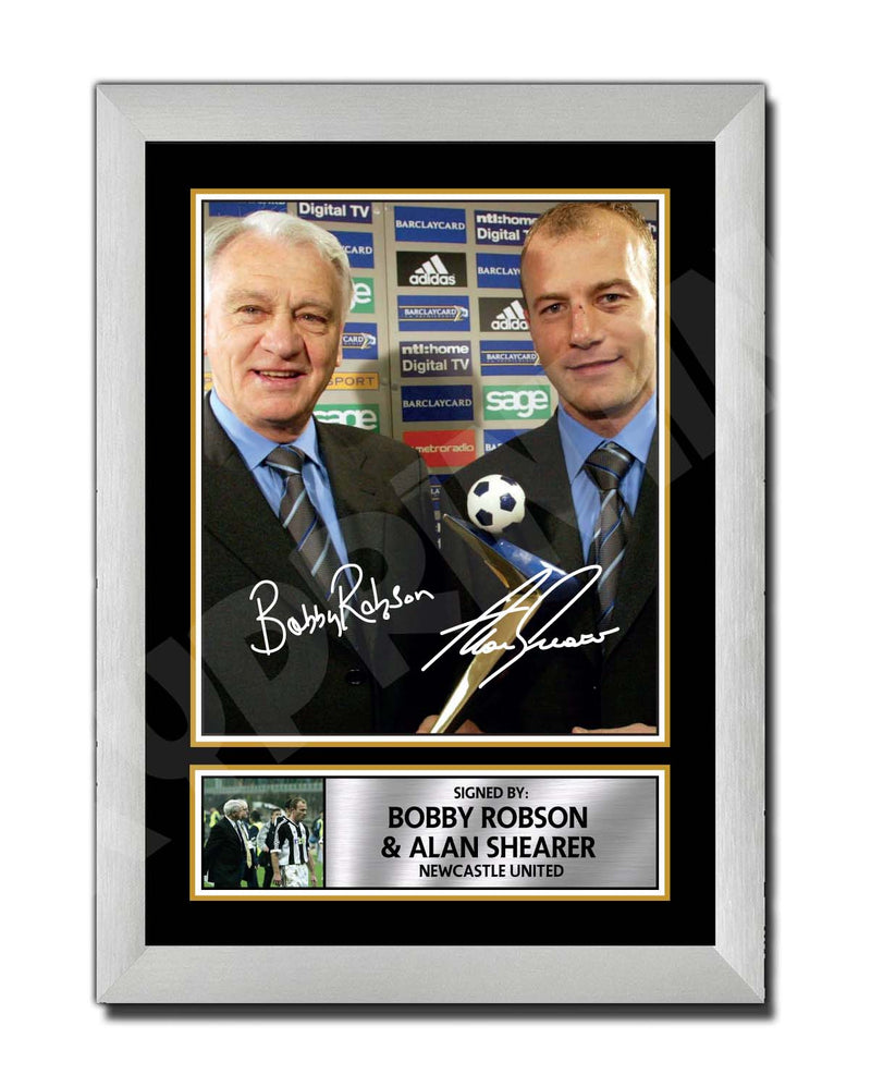 BOBBY ROBSON + ALAN SHEARER Limited Edition Football Player Signed Print - Football