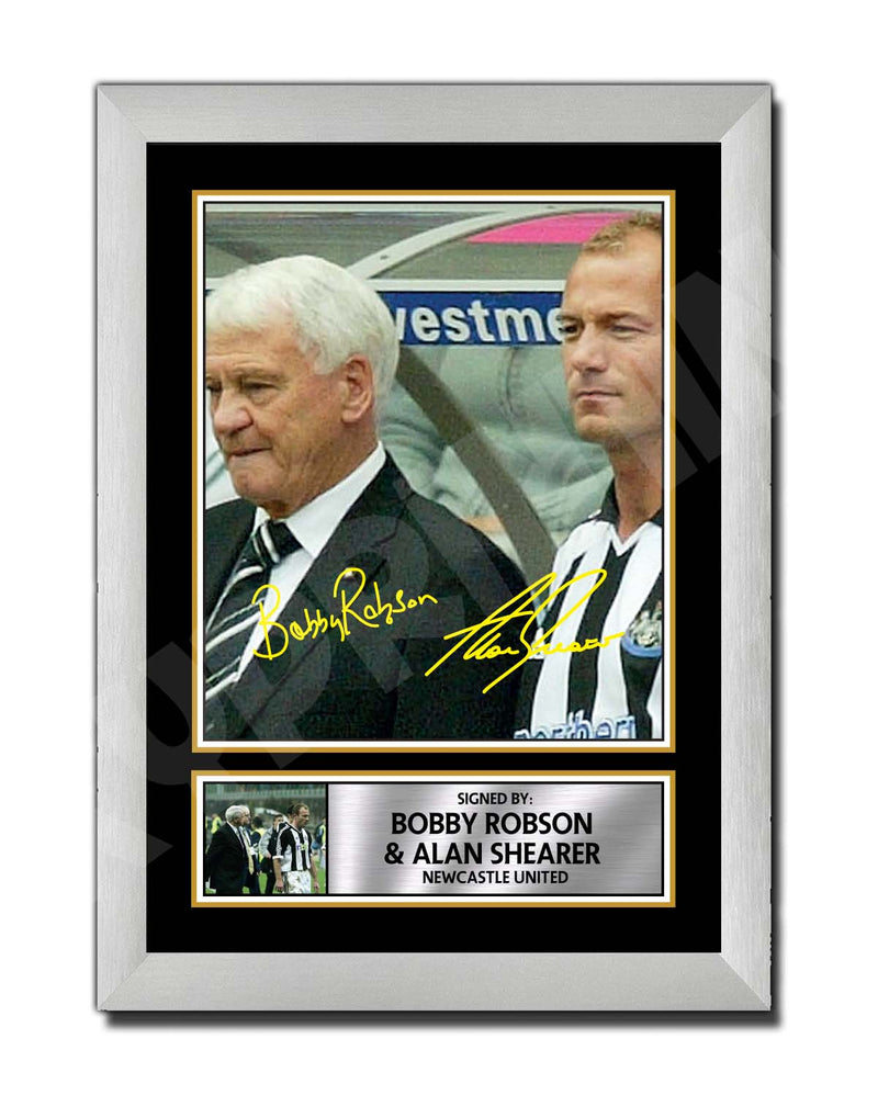 BOBBY ROBSON + ALAN SHEARER 2 Limited Edition Football Player Signed Print - Football