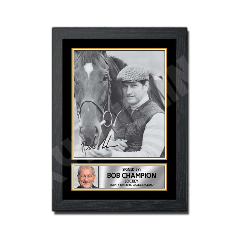 BOB CHAMPION Limited Edition Horse Racer Signed Print - Horse Racing
