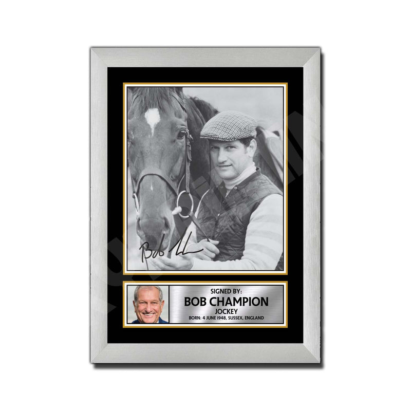 BOB CHAMPION Limited Edition Horse Racer Signed Print - Horse Racing