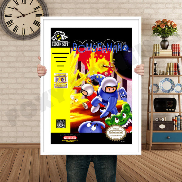 Bomberman 2 Retro Game Inspired Theme Nintendo NES Gaming