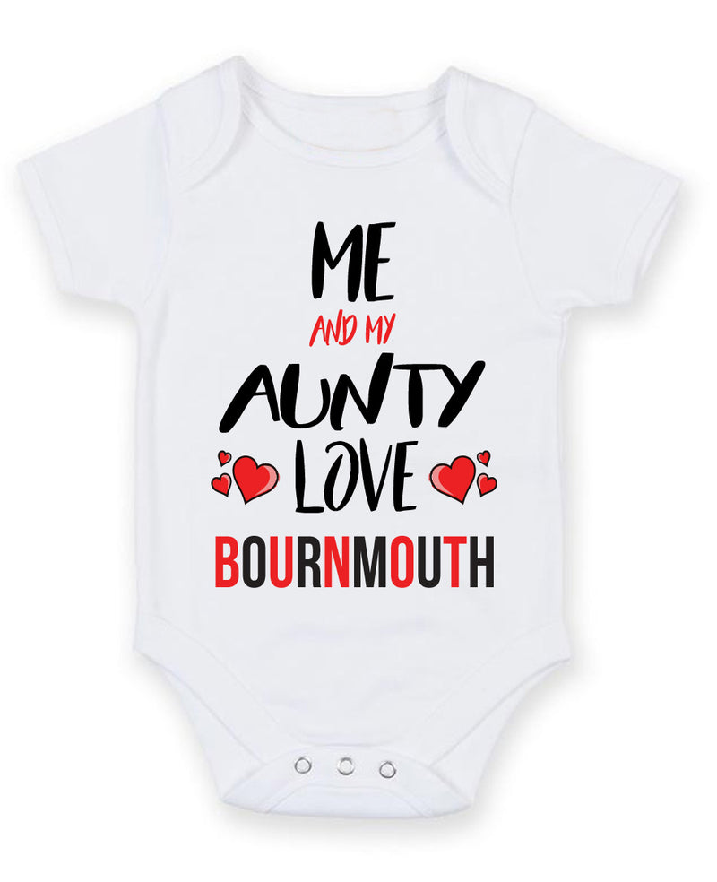 Me and My Aunty Love BOURNMOUTH Personalised FOOTBALL TEAM Baby Grow