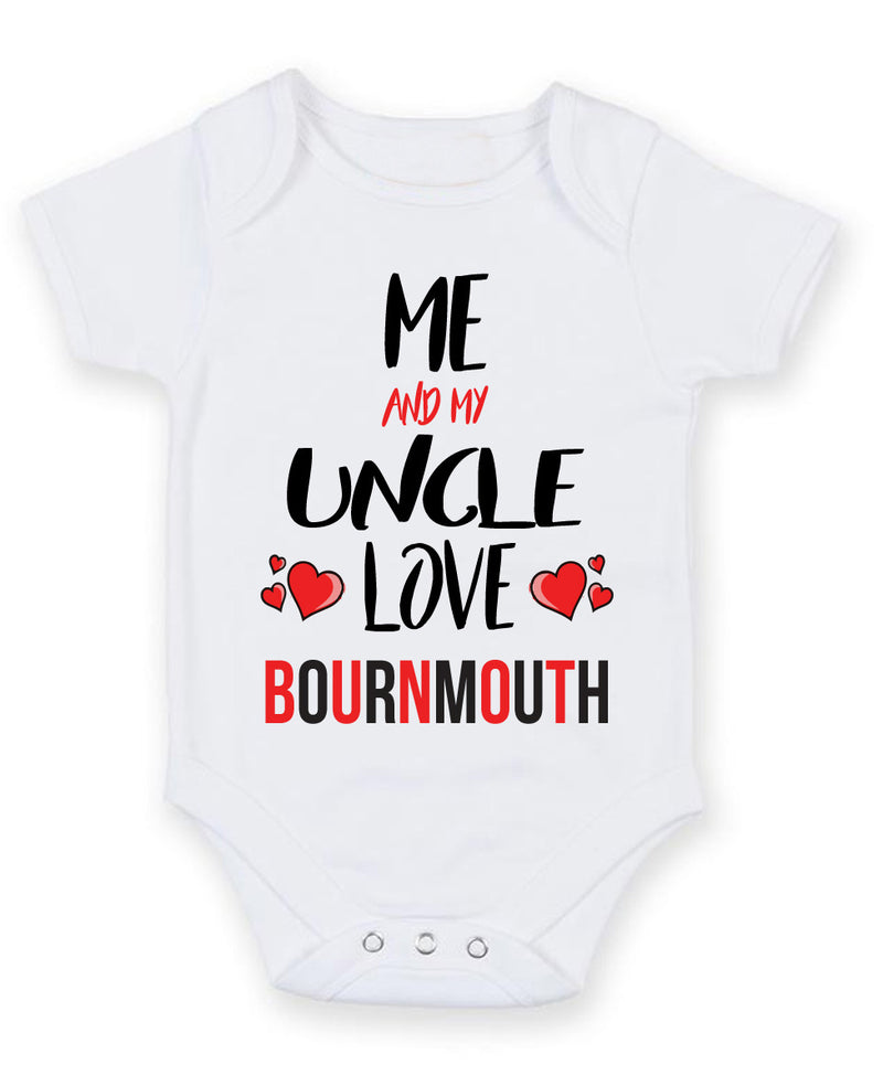 Me and My Uncle Love BOURNMOUTH Personalised FOOTBALL TEAM Baby Grow
