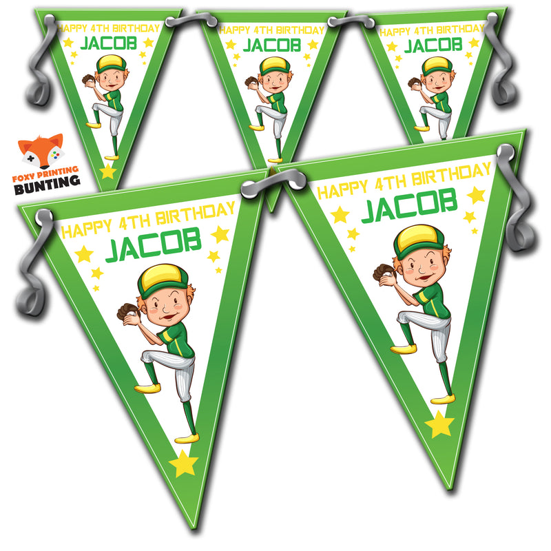 Boys BASEBALL PARTY Bunting Premium Party Decorations  (Standard Bunting (14.8cm X 21cm))
