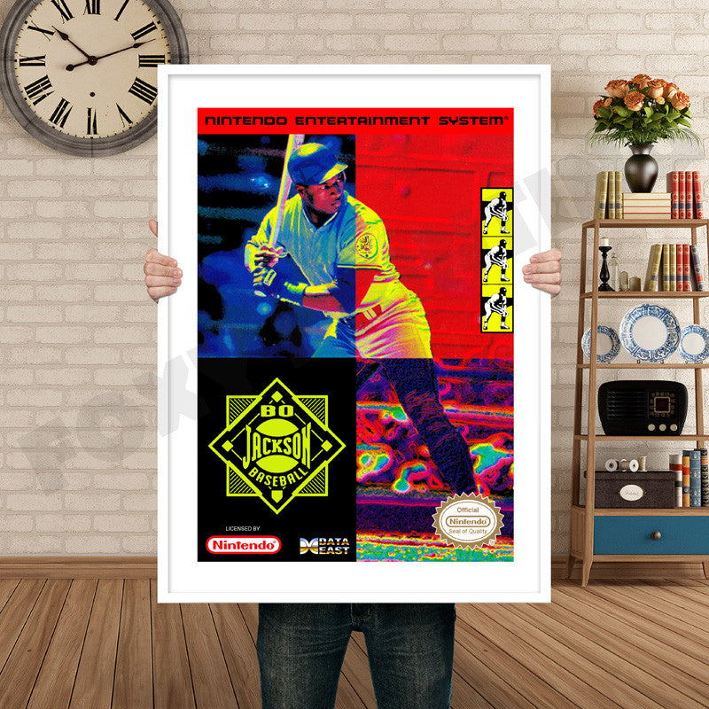 BO JACKSON BASEBALL Retro GAME INSPIRED THEME Nintendo NES Gaming A4 A3 A2 Or A1 Poster Art 74
