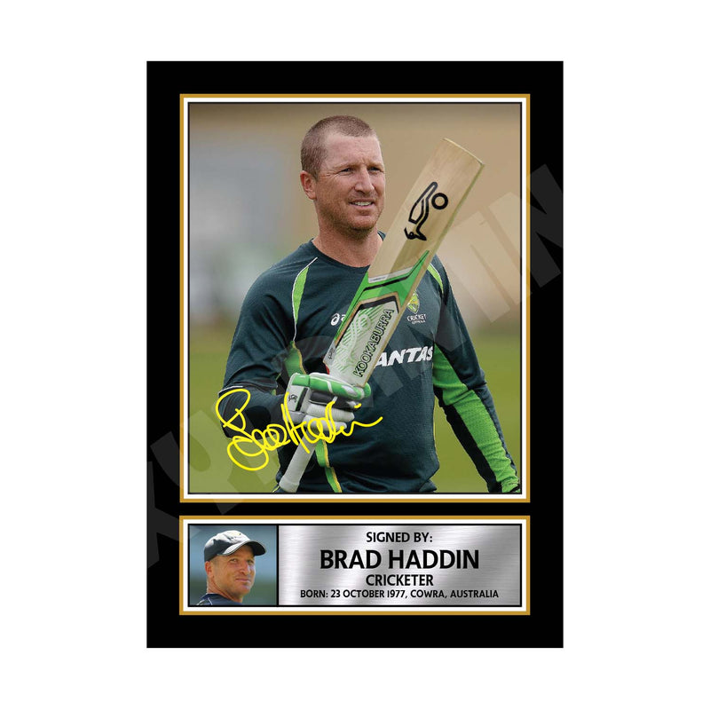 BRAD HADDIN Limited Edition Cricketer Signed Print - Cricket Player