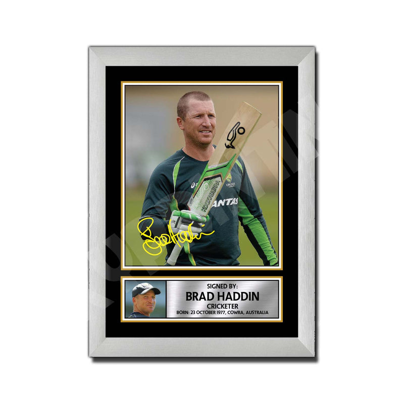 BRAD HADDIN Limited Edition Cricketer Signed Print - Cricket Player