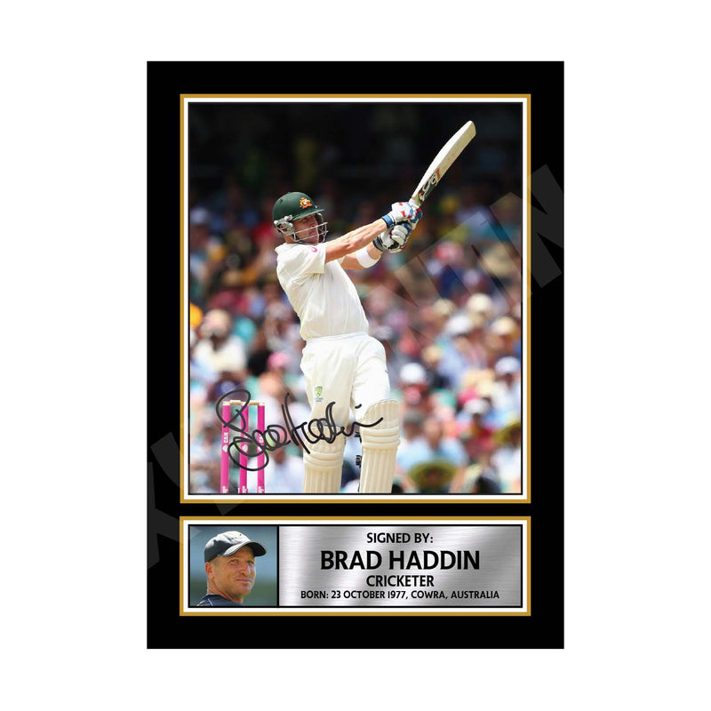 BRAD HADDIN 2 Limited Edition Cricketer Signed Print - Cricket Player