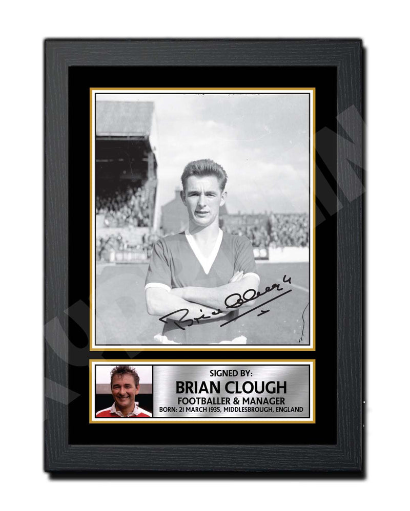 BRIAN CLOUGH 2 Limited Edition Football Player Signed Print - Football