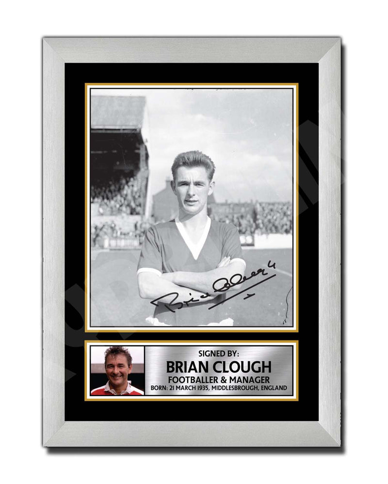 BRIAN CLOUGH 2 Limited Edition Football Player Signed Print - Football