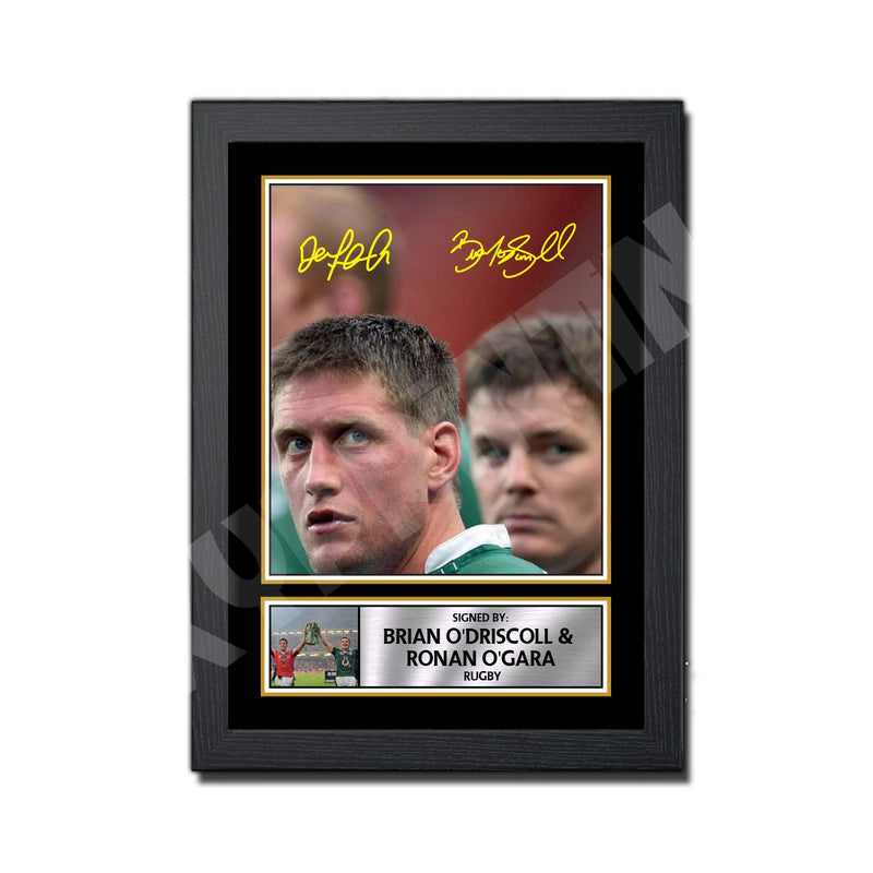 BRIAN O_DRISCOLL _ RONAN O_GARA 2 Limited Edition Rugby Player Signed Print - Rugby