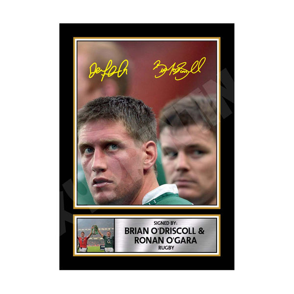 BRIAN O_DRISCOLL _ RONAN O_GARA 2 Rugby Player Printed Signature Print