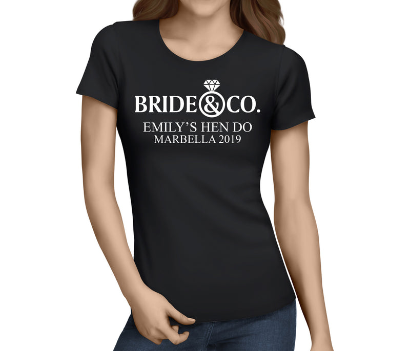 Bride And Co White Custom Hen T-Shirt - Any Name - Party Tee