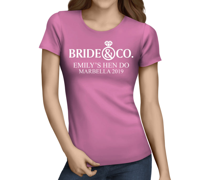 Bride And Co White Custom Hen T-Shirt - Any Name - Party Tee