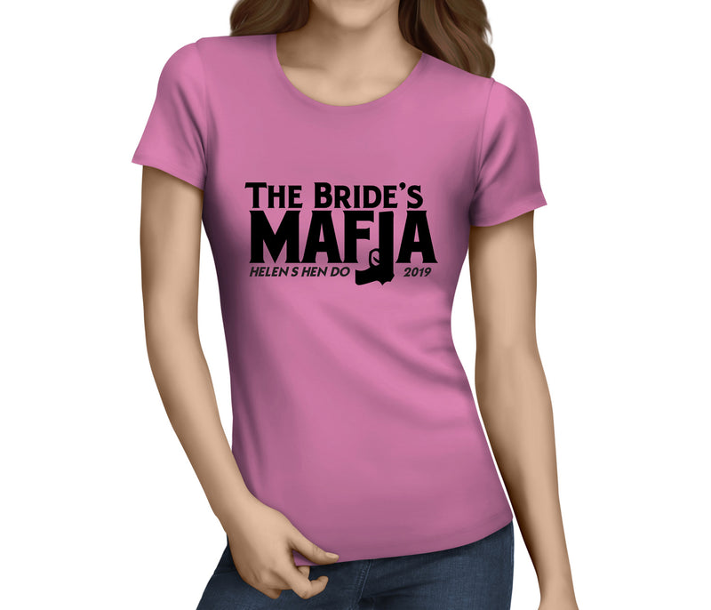 Bride Mafia Black Custom Hen T-Shirt - Any Name - Party Tee