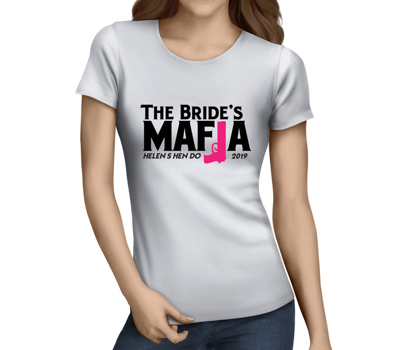 Bride Mafia Colour Custom Hen T-Shirt - Any Name - Party Tee